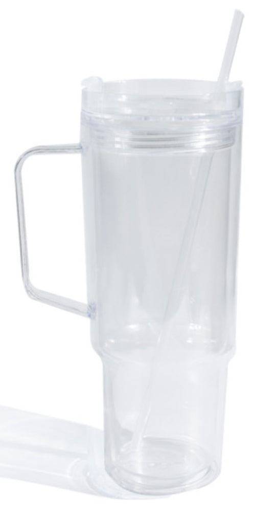 40 oz. Clear acrylic snow globe tumbler