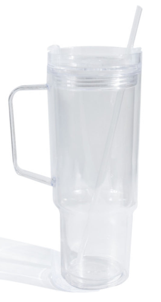 40 oz. Clear acrylic snow globe tumbler