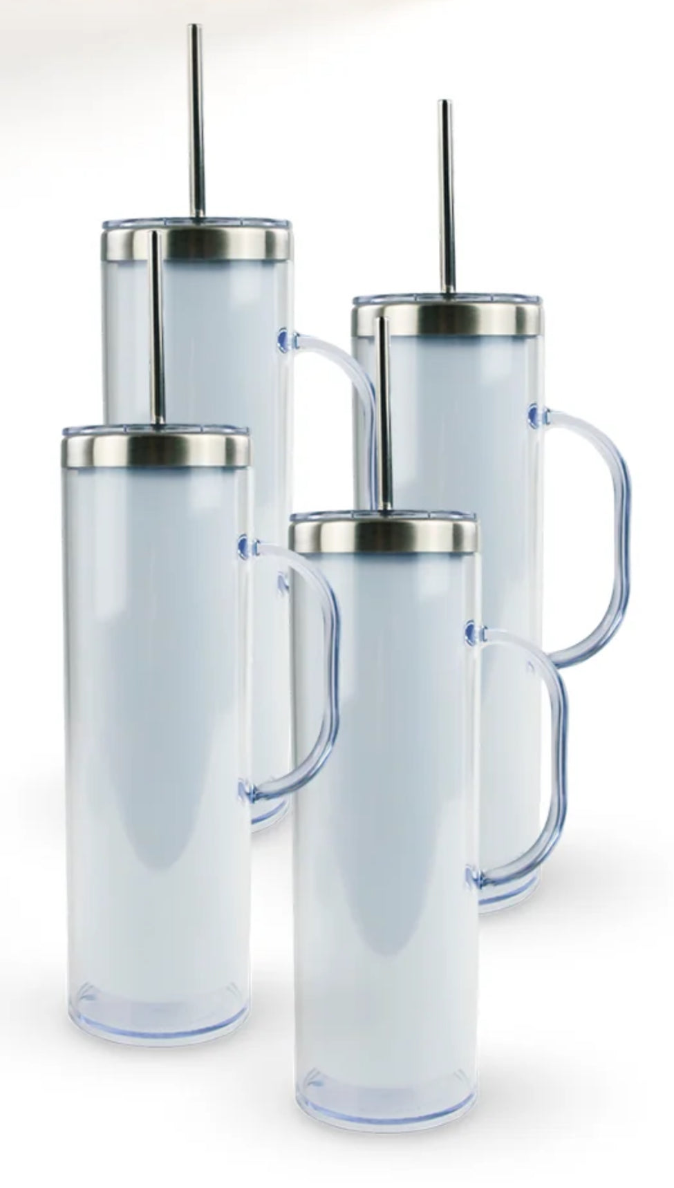 20 oz Skinny Snow Globe Cup With Handle