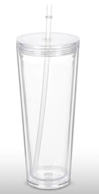 24 oz Acrylic Snow Globe Tumbler